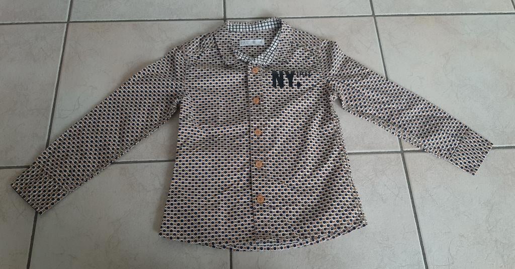 Leuk hemdje CKS maat 104 of 4 jaar met bolletjes, Kinderen en Baby's, Cks, Overhemd of Blouse, Ophalen of Verzenden, Zo goed als nieuw