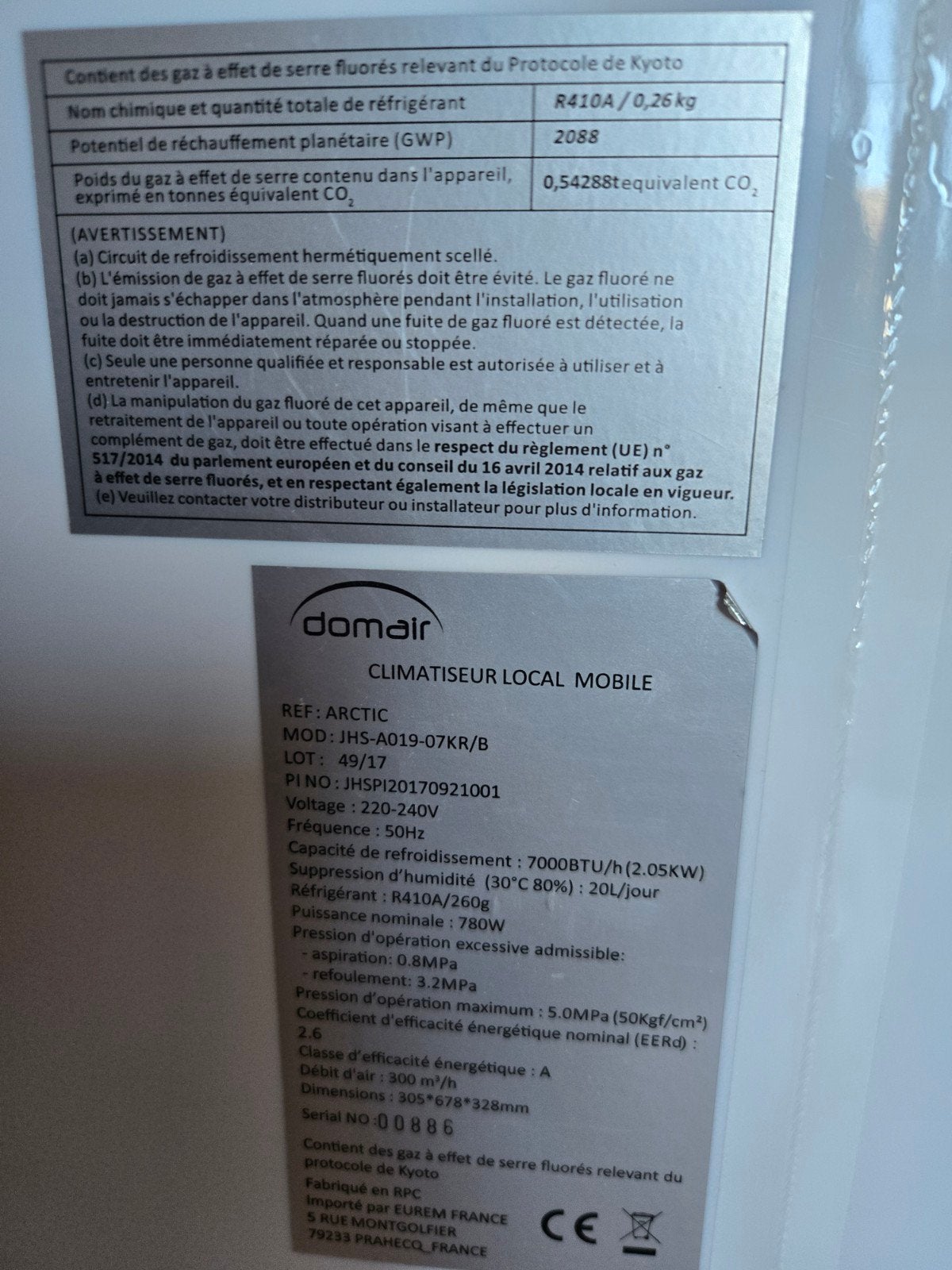mobiele airco, Ophalen, Mobiele airco