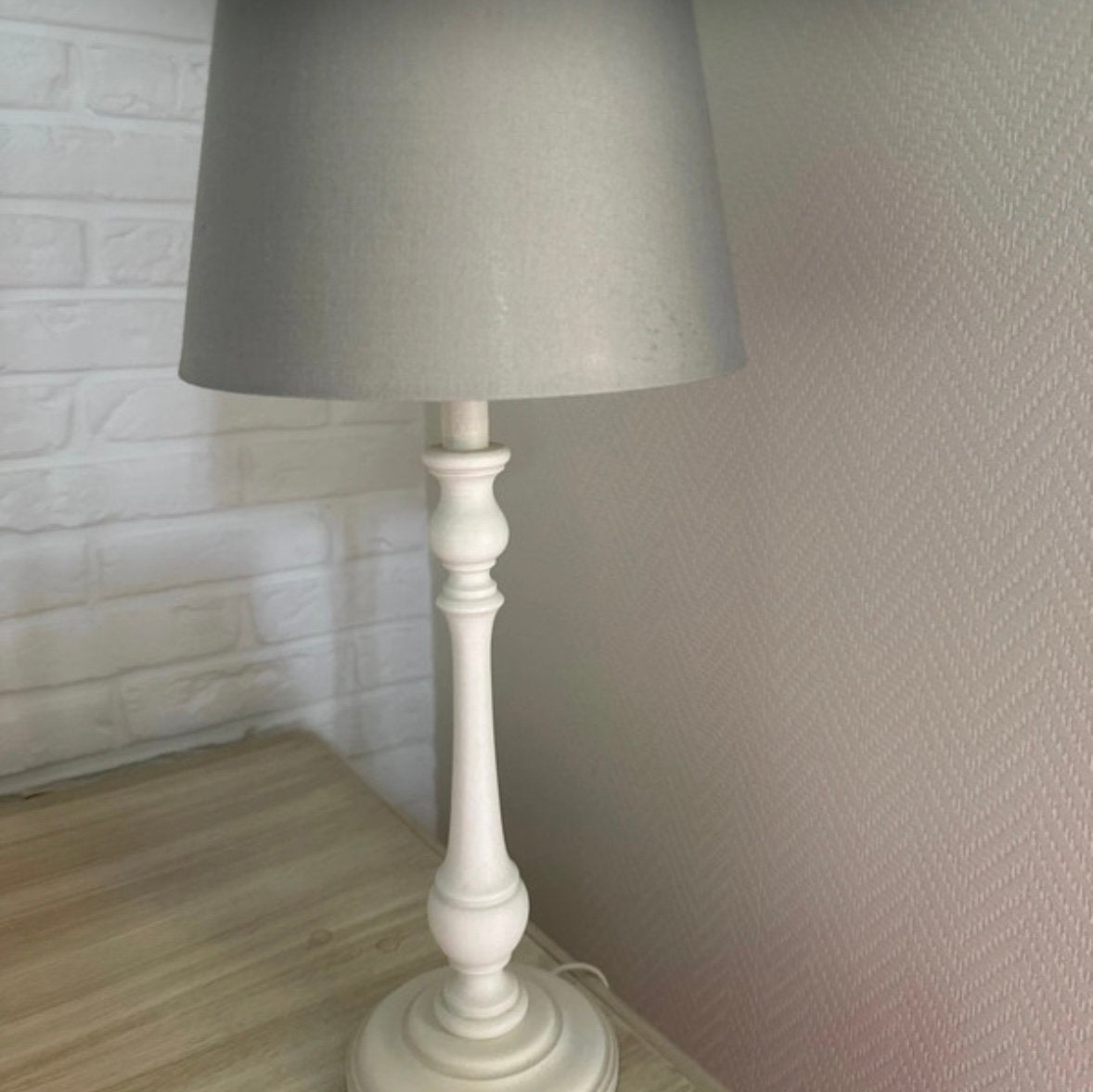 Lampes avec abat jour beige ( 50cm), Enlèvement, Comme neuf