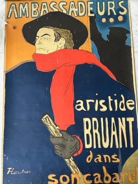 ca 1964 Litho affiche H. de Toulouse-Lautrec Aristide Bruant, Antiek en Kunst, Ophalen of Verzenden
