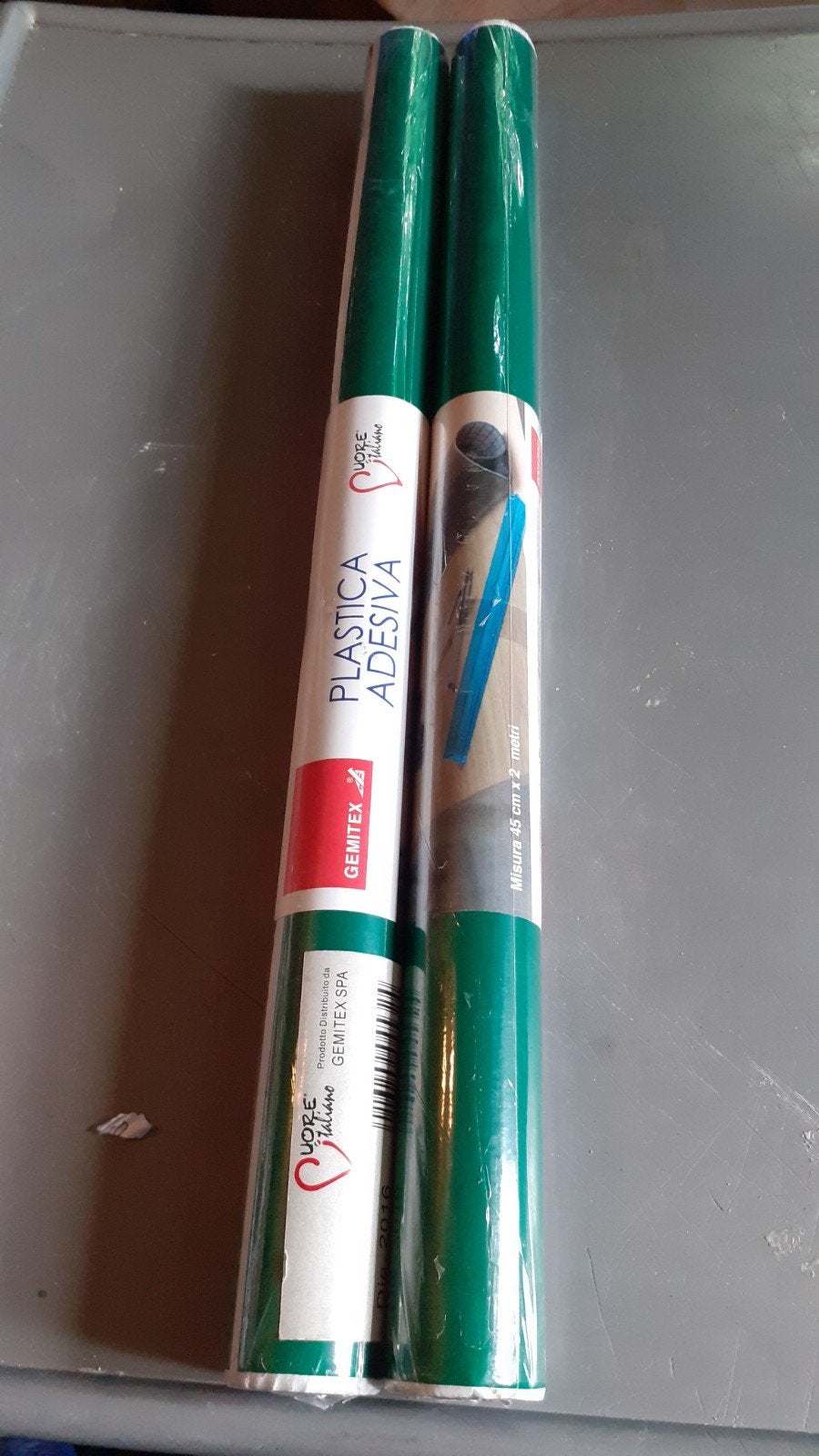 2 rouleaux plastique adhésif vert de 45x200 cm