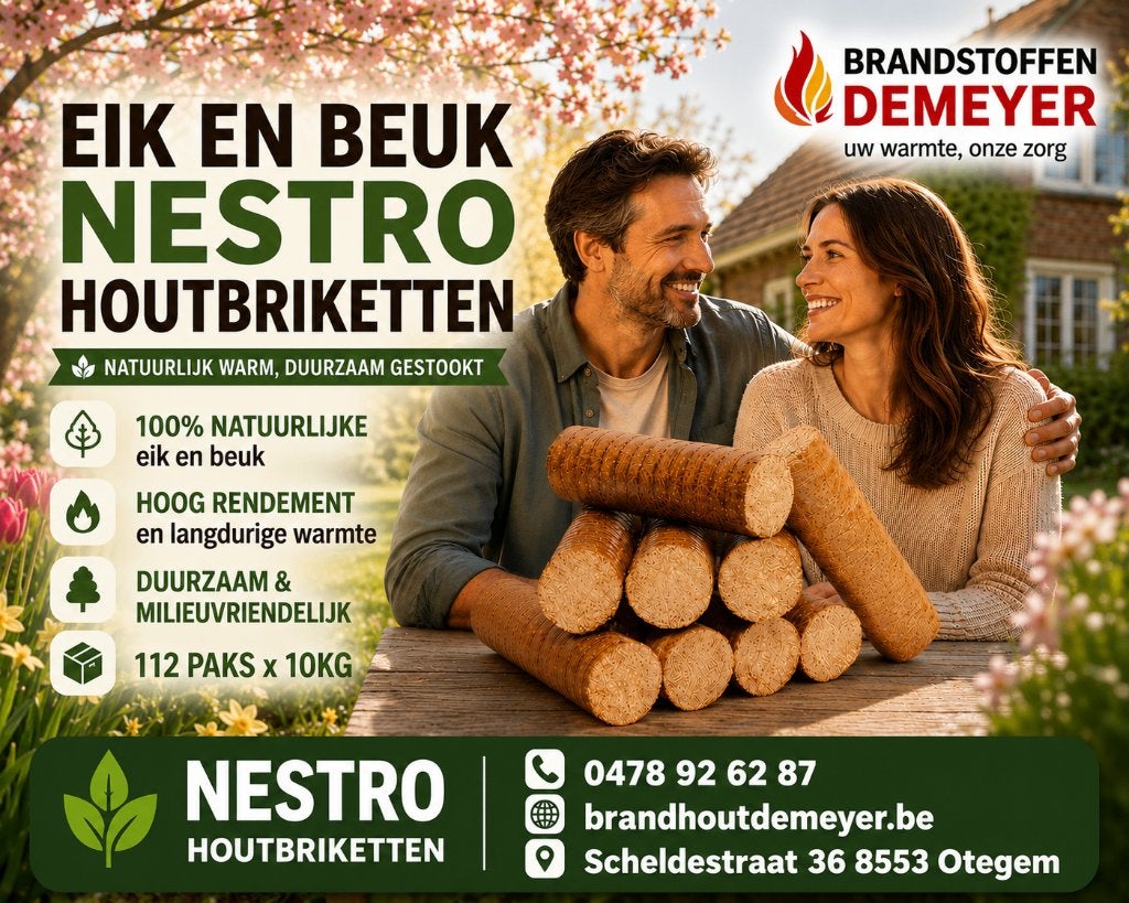 Brandhout briketten inclusief levering West&Oost-Vlaanderen, Tuin en Terras, Brandhout, Verzenden, Beukenhout, Blokken