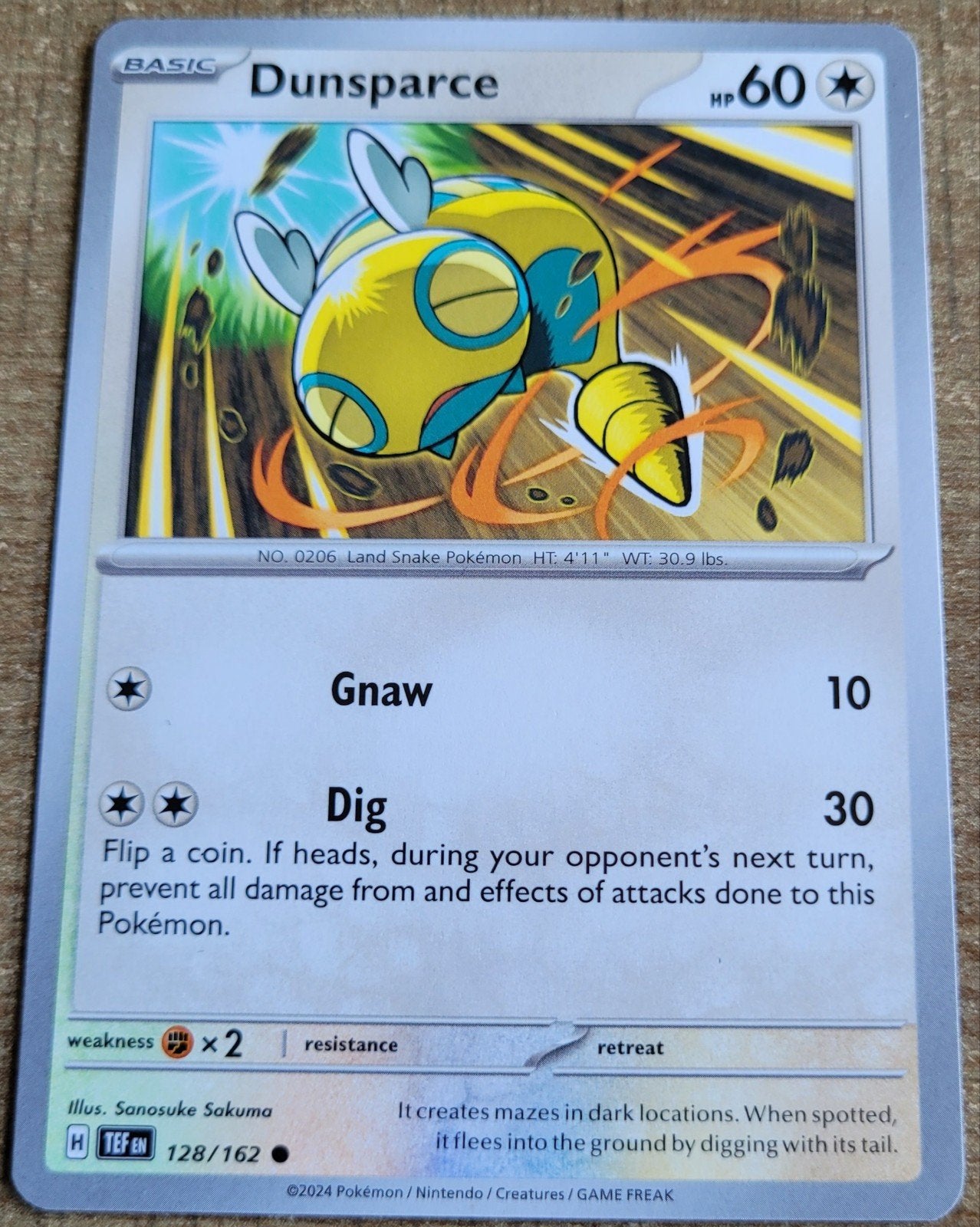 Dunsparce (128/162), Ophalen of Verzenden, Zo goed als nieuw, Losse kaart