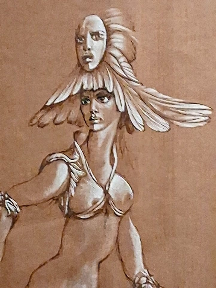 Leonor Fini - lithographie personnage théâtre encadré/signée, Antiquités & Art, Filigrane, Enlèvement ou Envoi, Portraits et figures