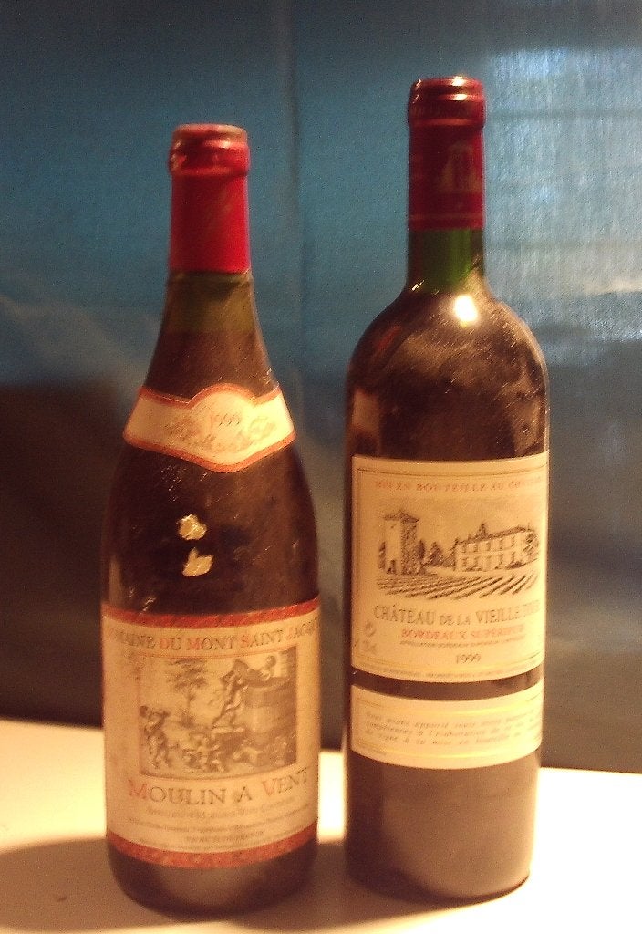 2 vieux vins français de 1999, Collections, Vins, Enlèvement ou Envoi, Pleine, Comme neuf, Vin rouge