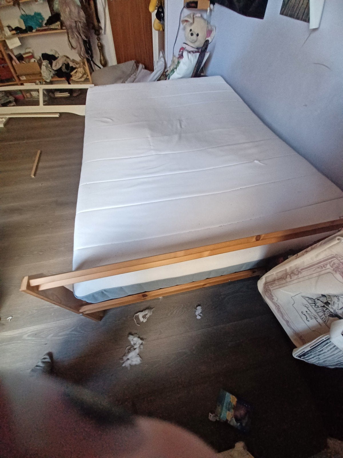 Bed & matrass Ikea 140cm, Huis en Inrichting, Ophalen, Gebruikt, Bruin, 140 cm