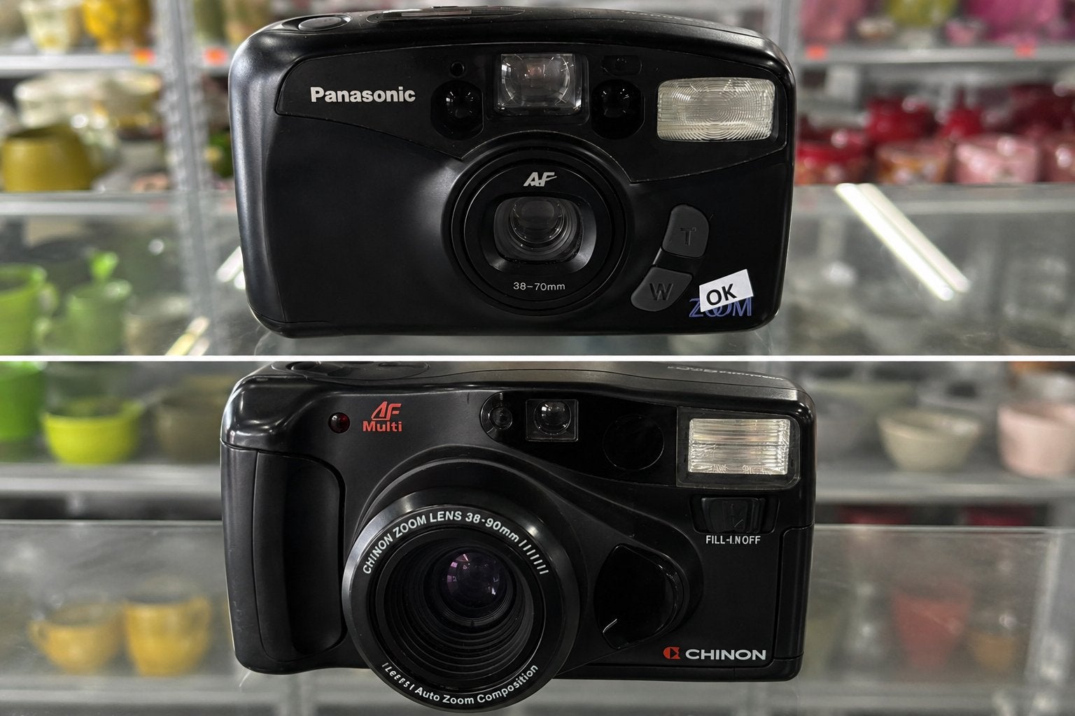Vintage fotocamera’s Panasonic & Chinon, Ophalen of Verzenden, Zo goed als nieuw