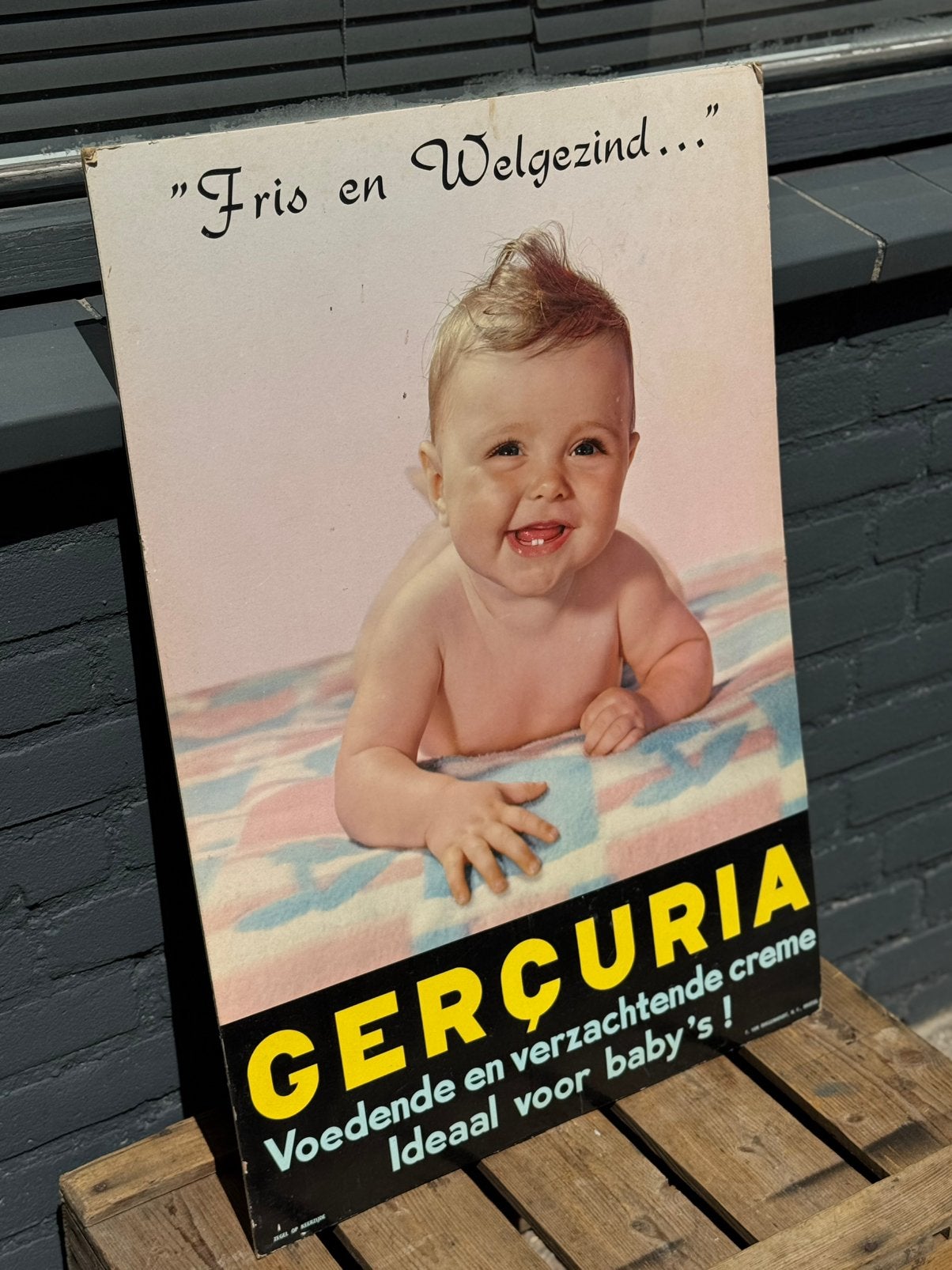 Panneau d'affichage vintage Gercuria Baby, Enlèvement, Utilisé, Panneau publicitaire