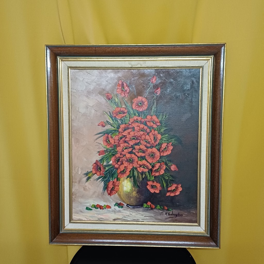 schilderij Klaproos N.Verheyden, Antiek en Kunst, Ophalen, Bloemen