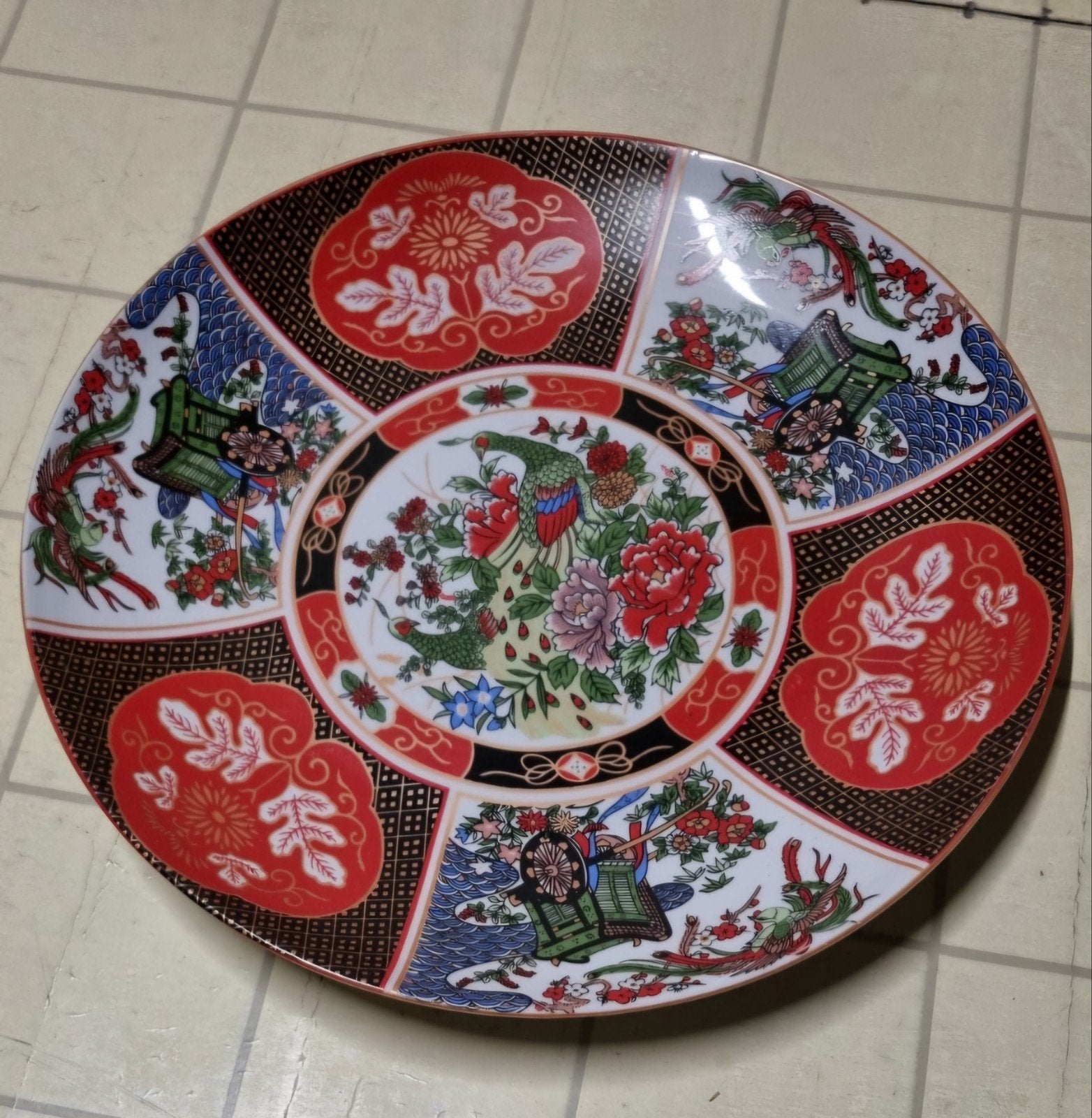 Grande assiette chinoise  signée, Antiquités & Art, Enlèvement