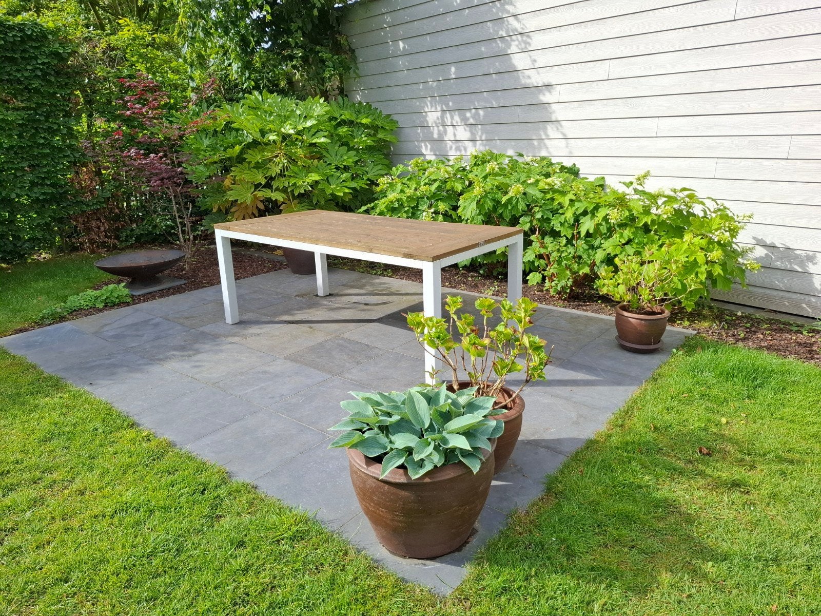 Bristol aluminium /teak tuintafel, Tuin en Terras, Ophalen, Aluminium