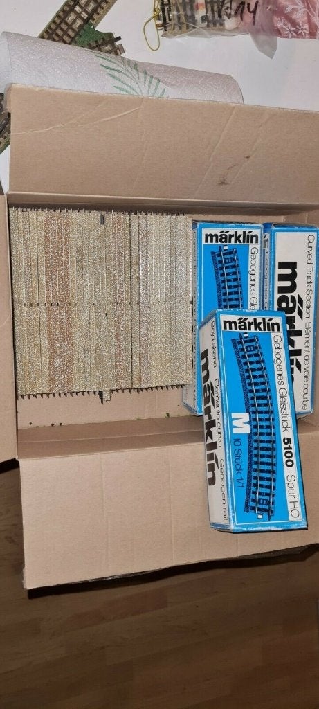 Lot rails - wissels - wagons marklin h0, Wisselstroom, Gebruikt, Rails, Ophalen of Verzenden