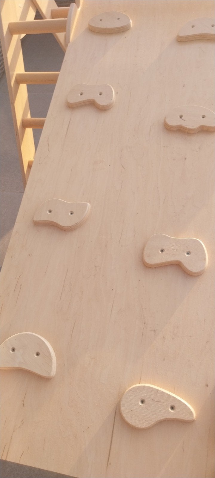 houten klimrek, Ophalen