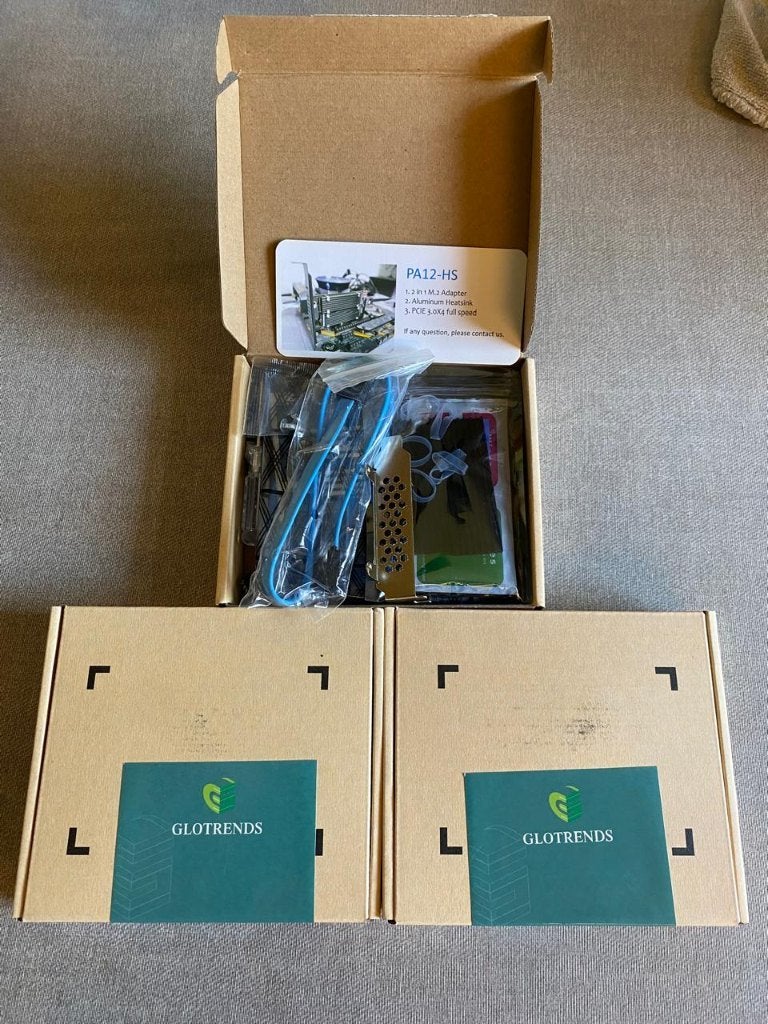 GLOTRENDS PA12-HS. PCIe to M.2 adapter. (NVMe + SATA), Ophalen of Verzenden, Nieuw, Intern