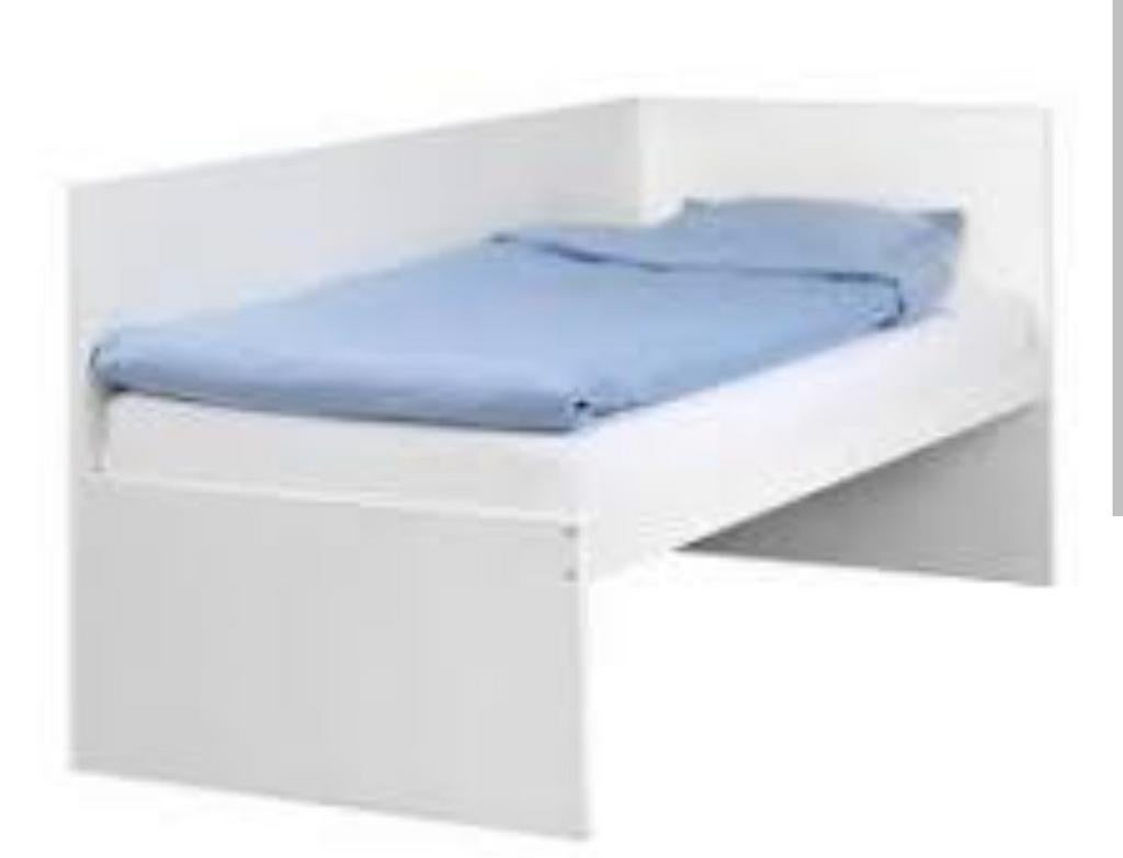 Odda 1 persoonsbed Ikea wit met lattenbodem, Huis en Inrichting, Ophalen, Wit