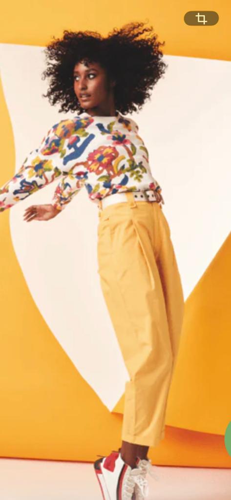 Broek met bandplooien K Design Mt M, Kleding | Dames, Ophalen of Verzenden, Zo goed als nieuw
