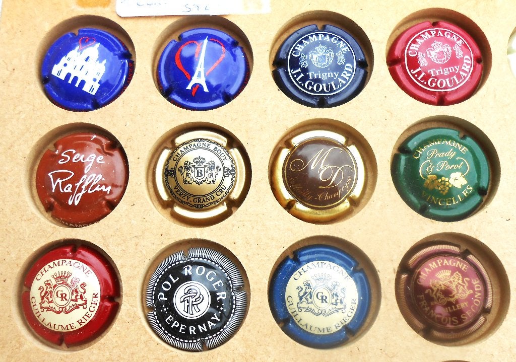 12 champagnecapsules - 1,25 euro per capsule, Verzamelen, Complete verzamelingen en Collecties, Ophalen of Verzenden