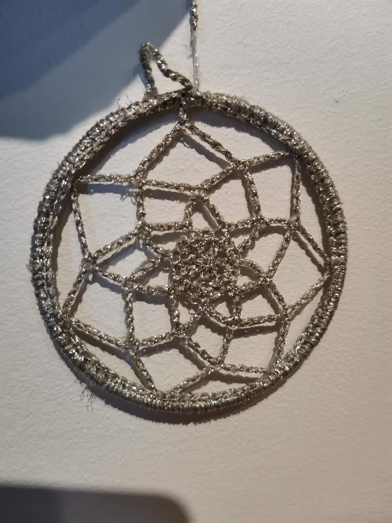 boule de Noël Dreamcatcher - paillettes argentées - 8 cm, Enlèvement ou Envoi, Comme neuf