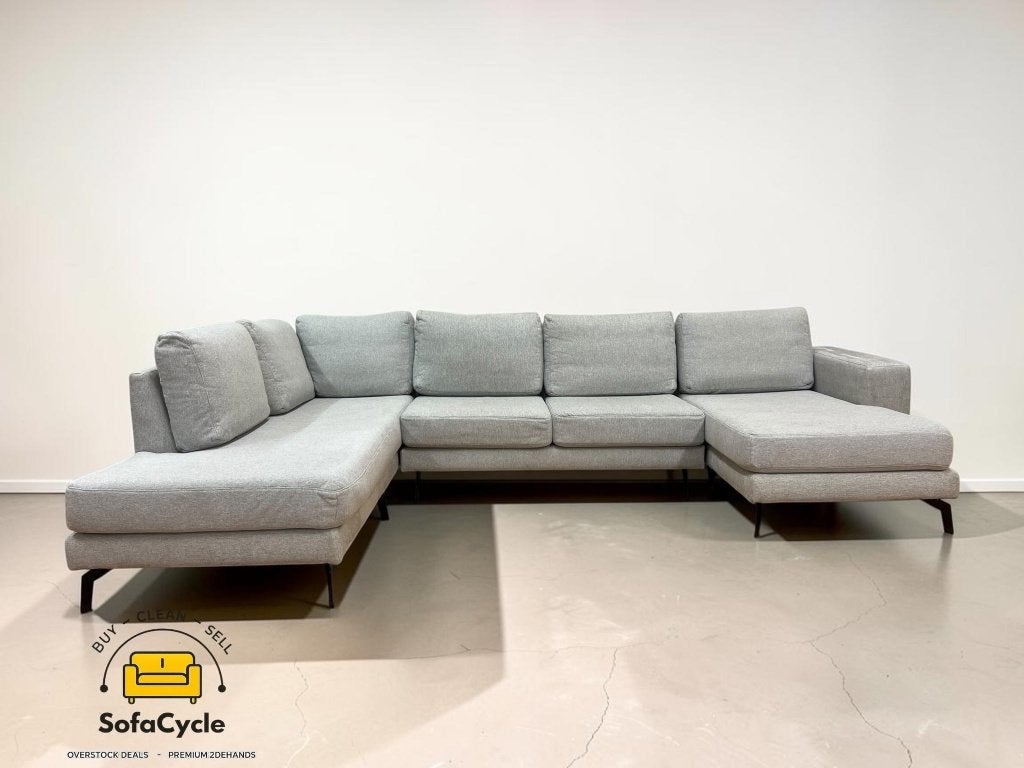 Siège en U gris en tissu, Enlèvement ou Envoi, SofaCycle VOF, Utilisé, Info@sofacycle.be
