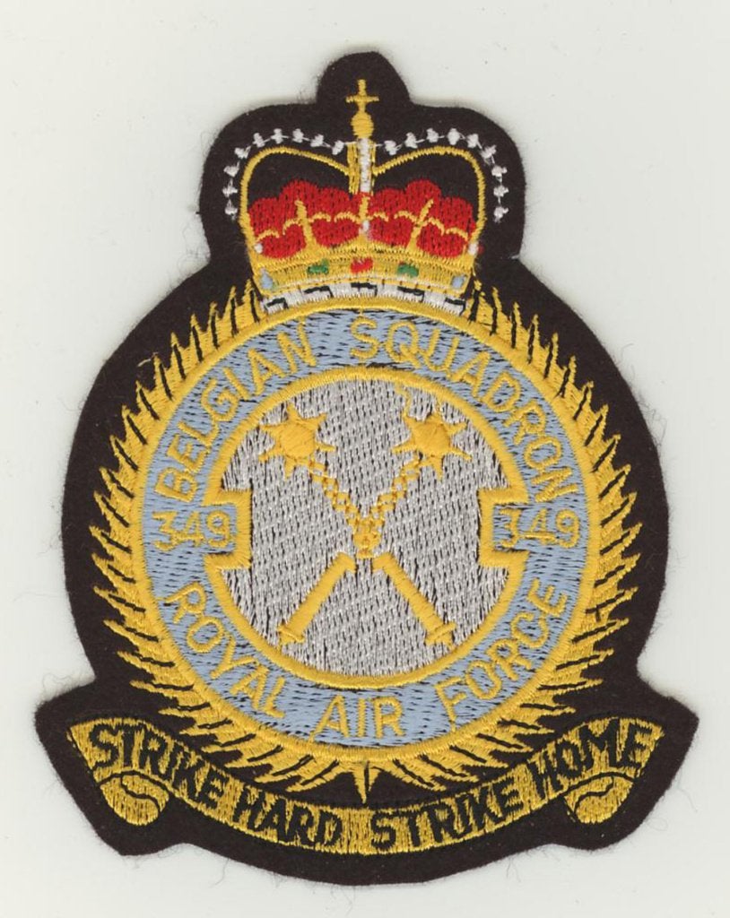 BAF luchtmacht patch 349 sqn kroon F-16AM Kleine Brogel v2, Verzenden, Luchtmacht, Embleem of Badge