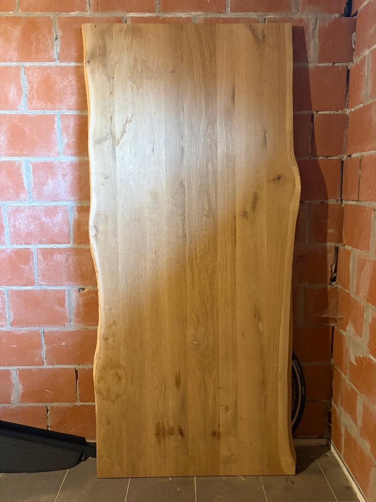 Eiken werkblad (massief), Ophalen, 150 tot 200 cm, Eikenhout, Vijf personen of meer