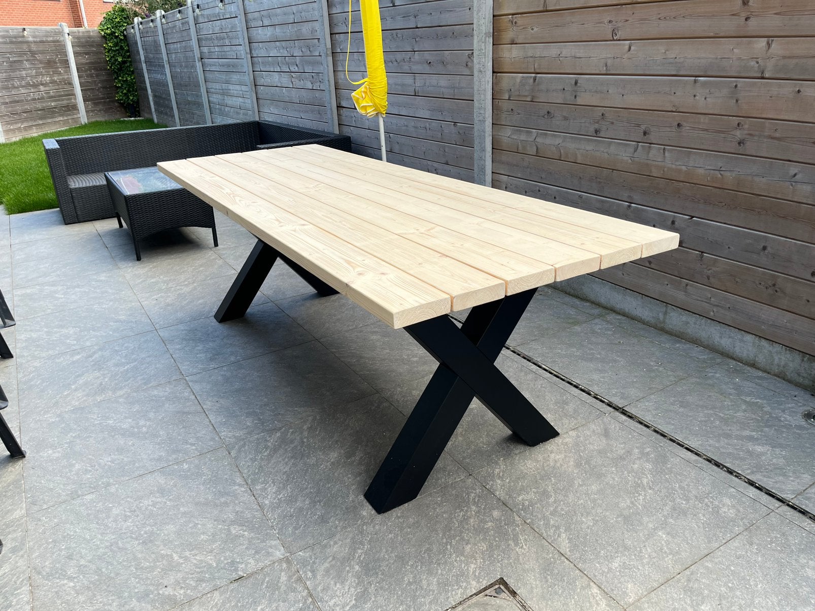 Gloednieuwe tuintafel 10 personen, Tuin en Terras, Ophalen, Nieuw, Rechthoekig, Hout