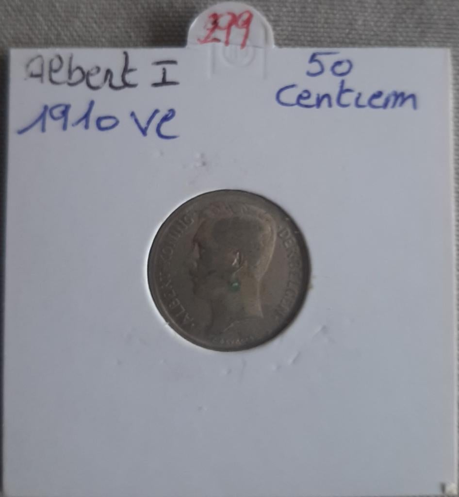 Albert Ier - 50 centimètres 1910 Vol, Timbres & Monnaies, Envoi