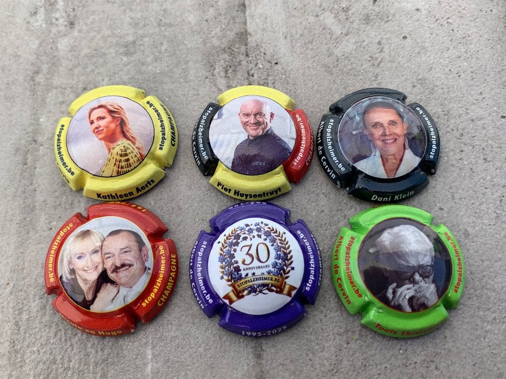 6 champagne capsules Albert de cervin “Stop alzheimer”, Enlèvement ou Envoi
