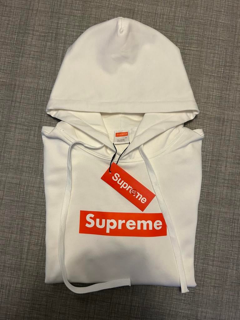 Supreme Box Logo Hoodie - Wit - Maat M, Kleding | Heren, Verzenden, Maat 48/50 (M), Wit