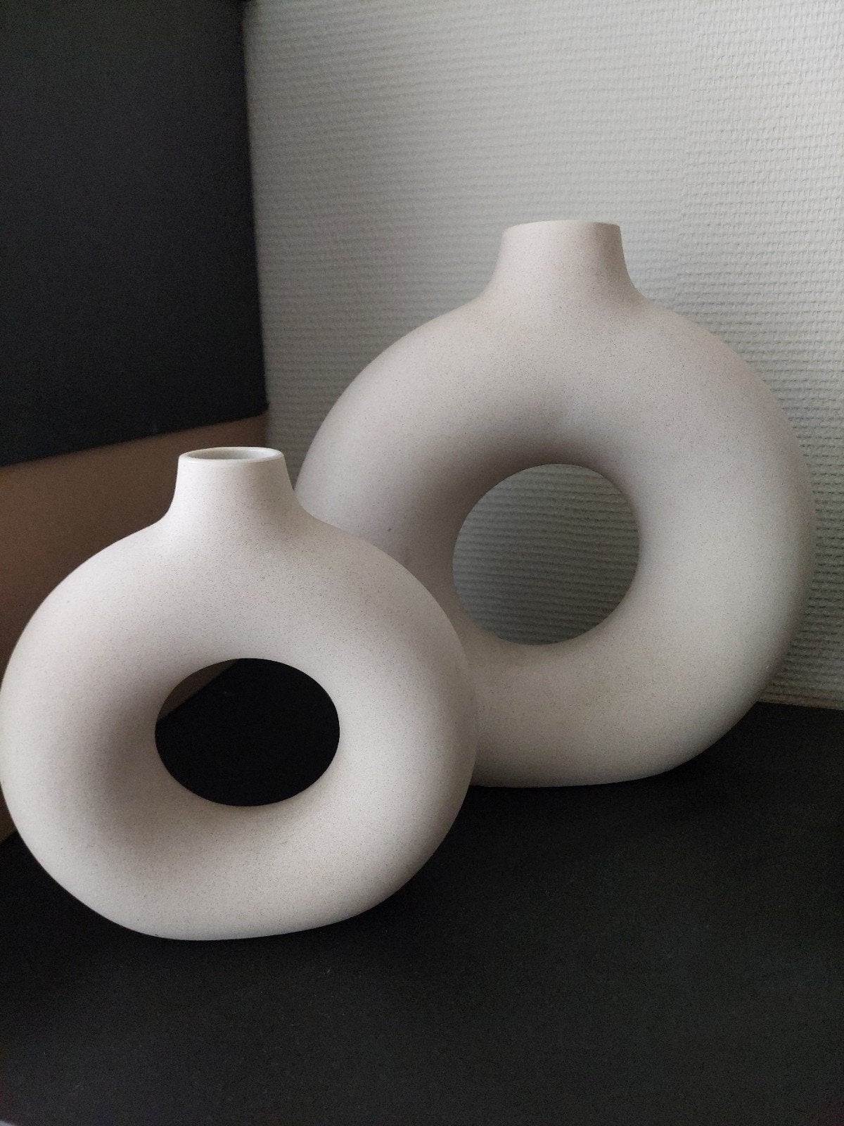 Lot de 2 vases, Maison & Meubles, Enlèvement, Utilisé, Beige
