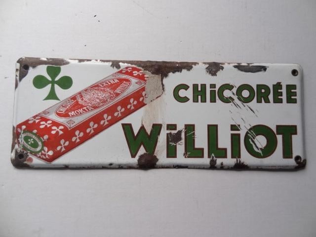 Plaque émaillée Chicorée WILLIOT, Verzamelen, Merken en Reclamevoorwerpen, Ophalen of Verzenden