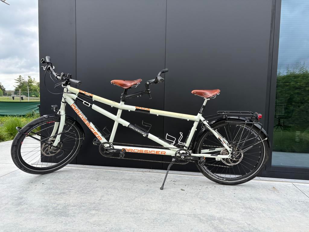 Drossiger tandem, Fietsen en Brommers, Fietsen | Tandems, Gebruikt, Meer dan 20 versnellingen, Schijfrem, Ophalen