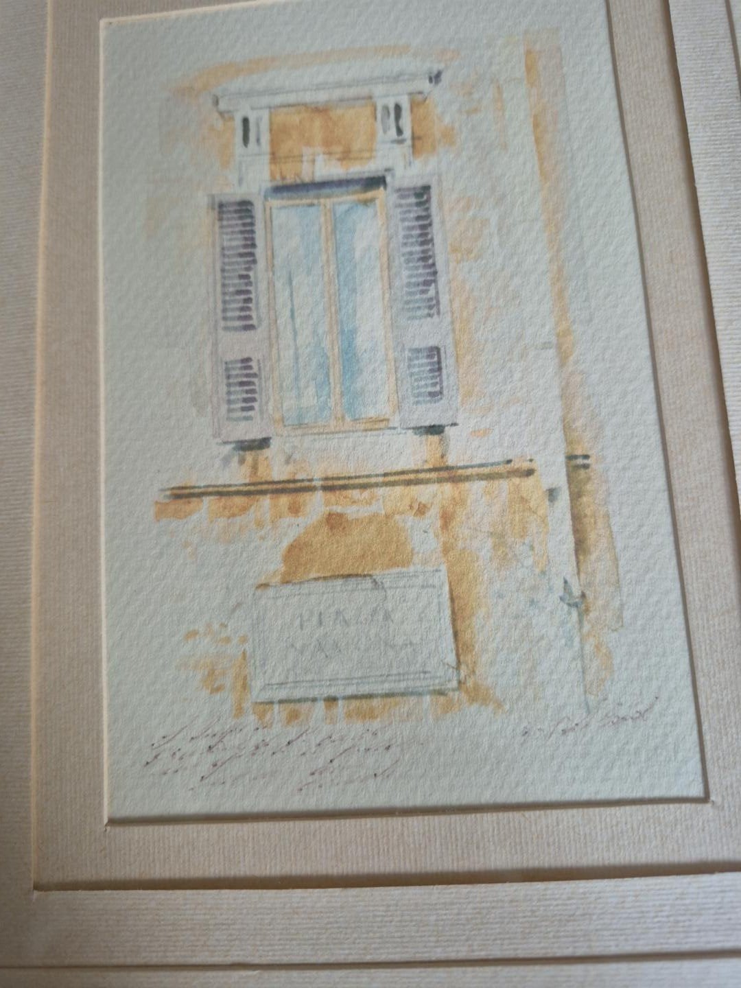 aquarelle, Antiek en Kunst, Ingelijst, Ophalen of Verzenden