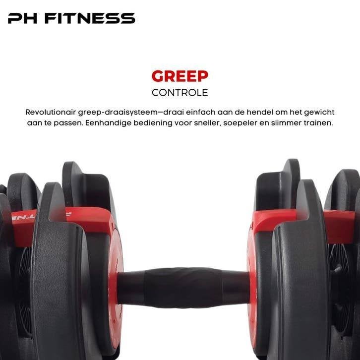 PH Fitness Verstelbare Dumbbells 24KG - Set 2x, Ophalen of Verzenden, Nieuw, Armen, Overige typen