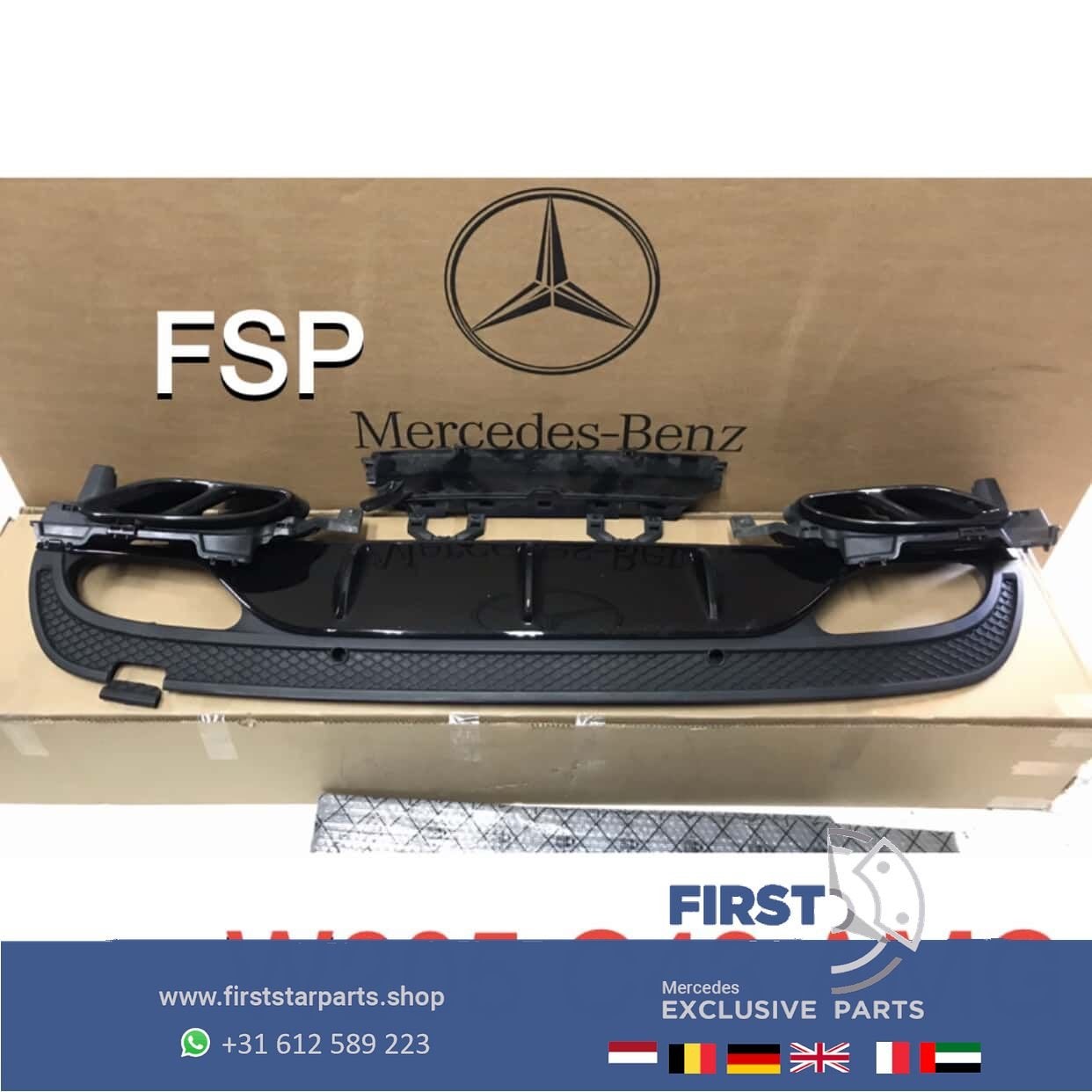 W205 DIFFUSER Achterskirt Bumper spoiler C43 AMG Mercedes C, Utilisé, -, -, Enlèvement ou Envoi