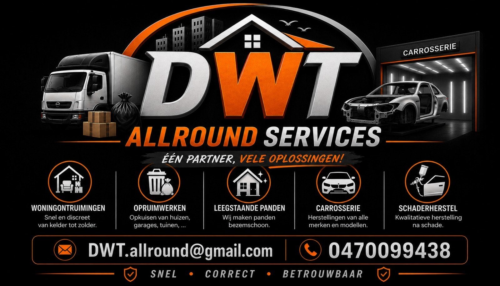 DWT Allround – Uw partner voor opruim- en carrosseriewerk, Divers, Divers Autre, Enlèvement ou Envoi