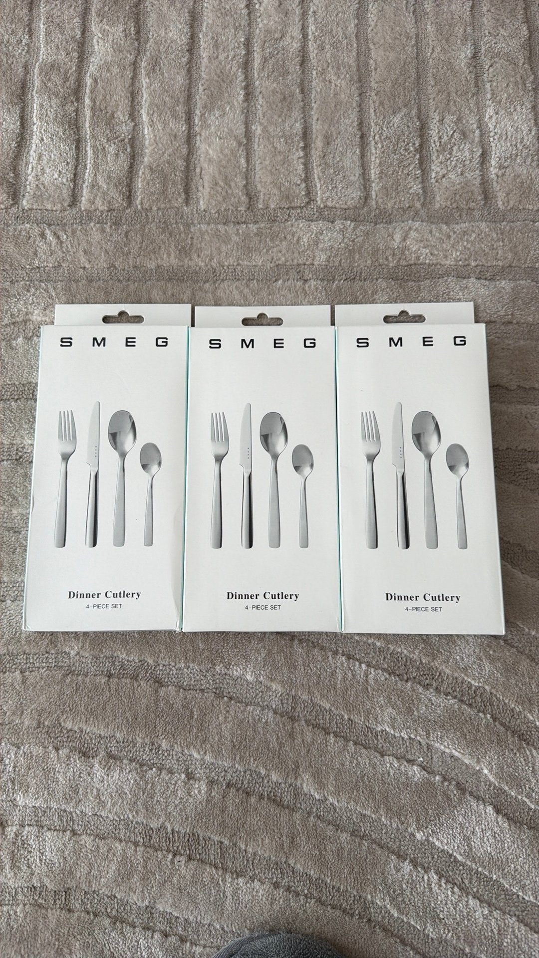 Set van 3 SMEG bestekdozen - Nieuw, Ophalen of Verzenden, Nieuw, Inox of Chroom, Bestekset