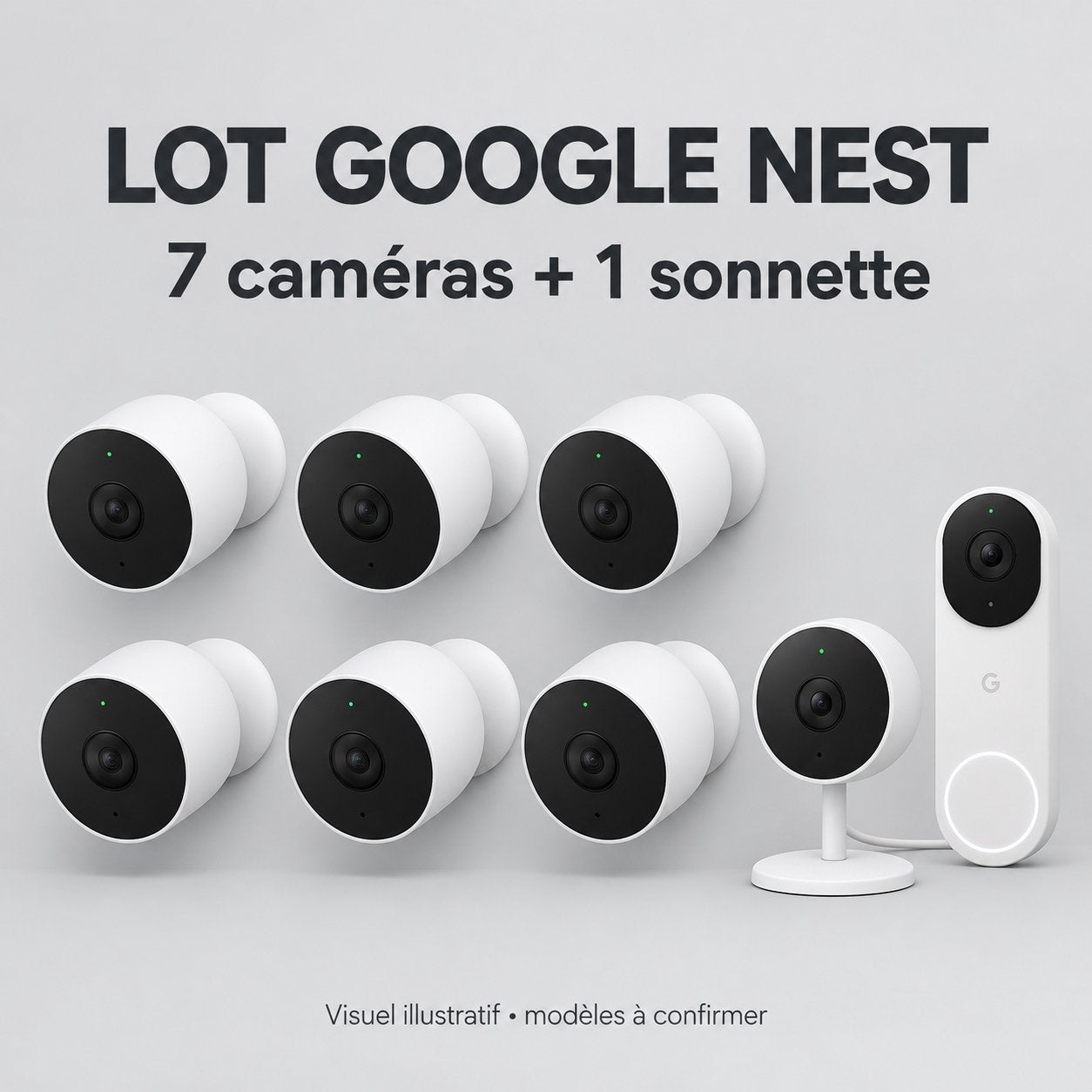 8 Google Nest-camera + Nest-batterijdeurbel, Ophalen of Verzenden, Gebruikt
