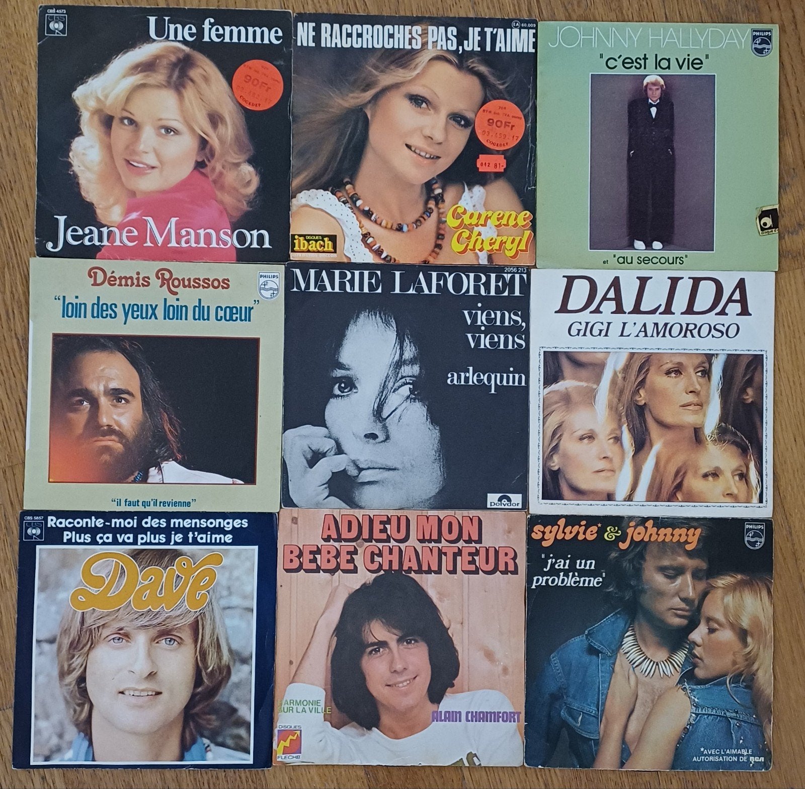 45t vinyl uit de jaren 70. Pack van 9, Cd's en Dvd's, Ophalen of Verzenden