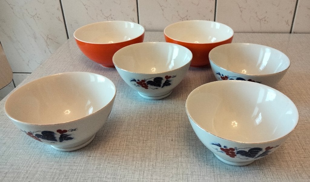 Vintage  LOT de 6 Bols   13 X 7 cm, Comme neuf, Céramique, Enlèvement, Autres styles