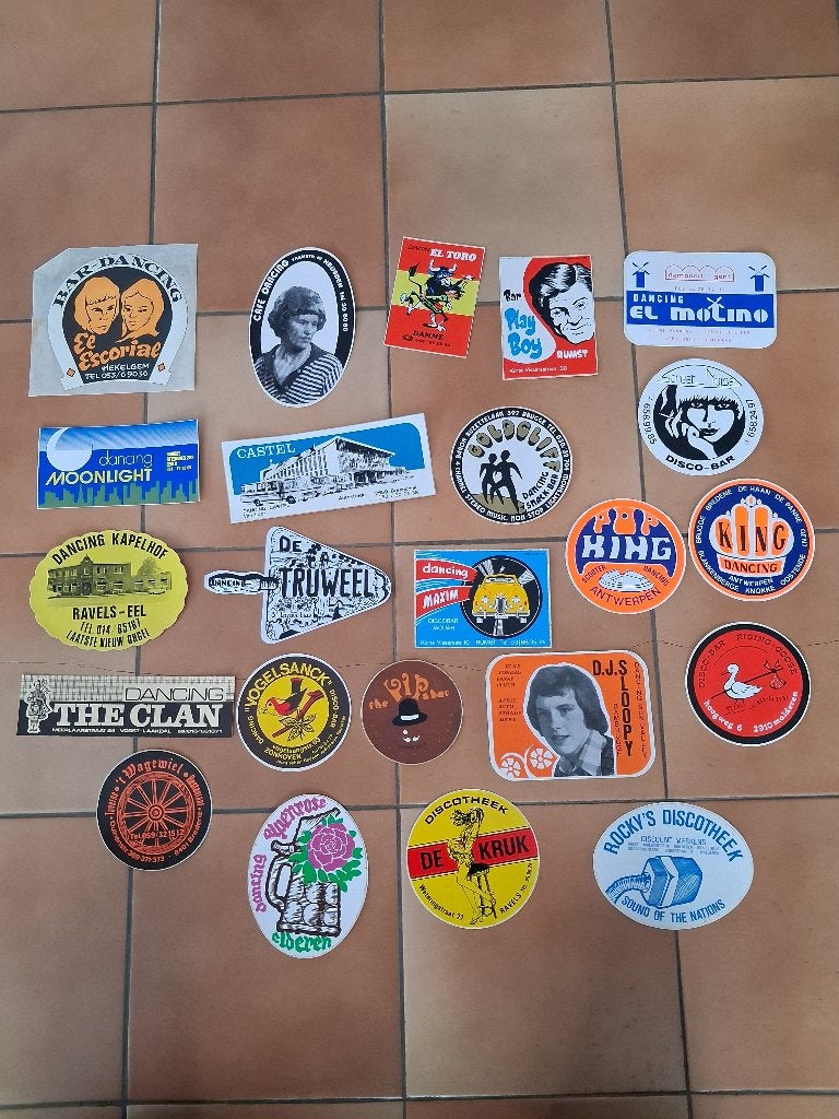 Oude stickers discotheken/dancings, Verzamelen, Ophalen of Verzenden