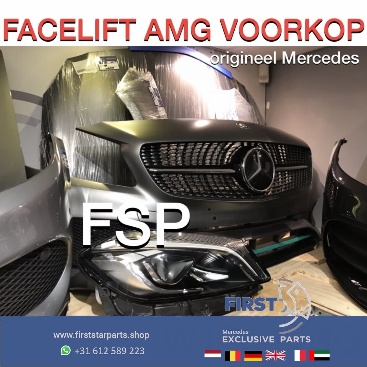 W176 FACELIFT AMG VOORKOP Mercedes A Klasse 2012-2018 GRIJS, Utilisé, -, Avant, -