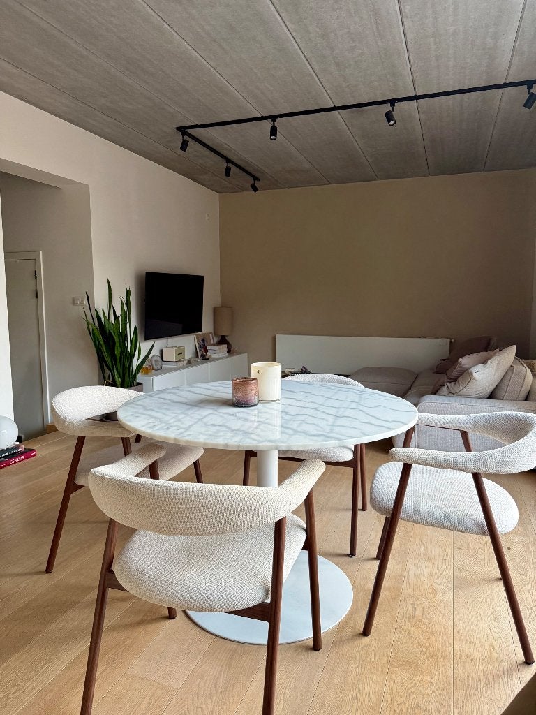 Ronde marmeren eettafel, Ophalen, Rond, Zo goed als nieuw, Vier personen
