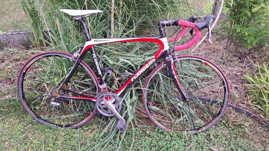 Koersfiets Flanders RAZOR 52 54 unisex, Fietsen en Brommers, Fietsen | Racefietsen, Gebruikt, Carbon, 53 tot 57 cm, Ophalen