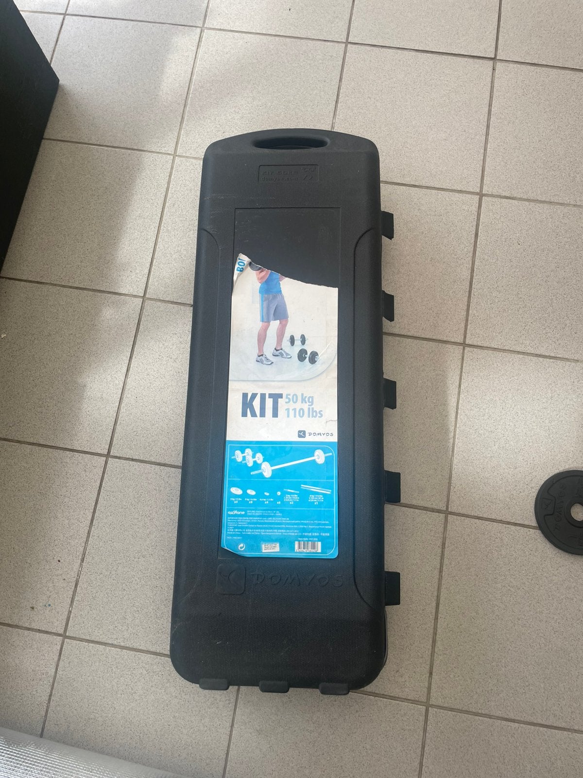 Set met halters, stang en schijven 50 kg, Sport en Fitness, Ophalen, Gebruikt, Halterset