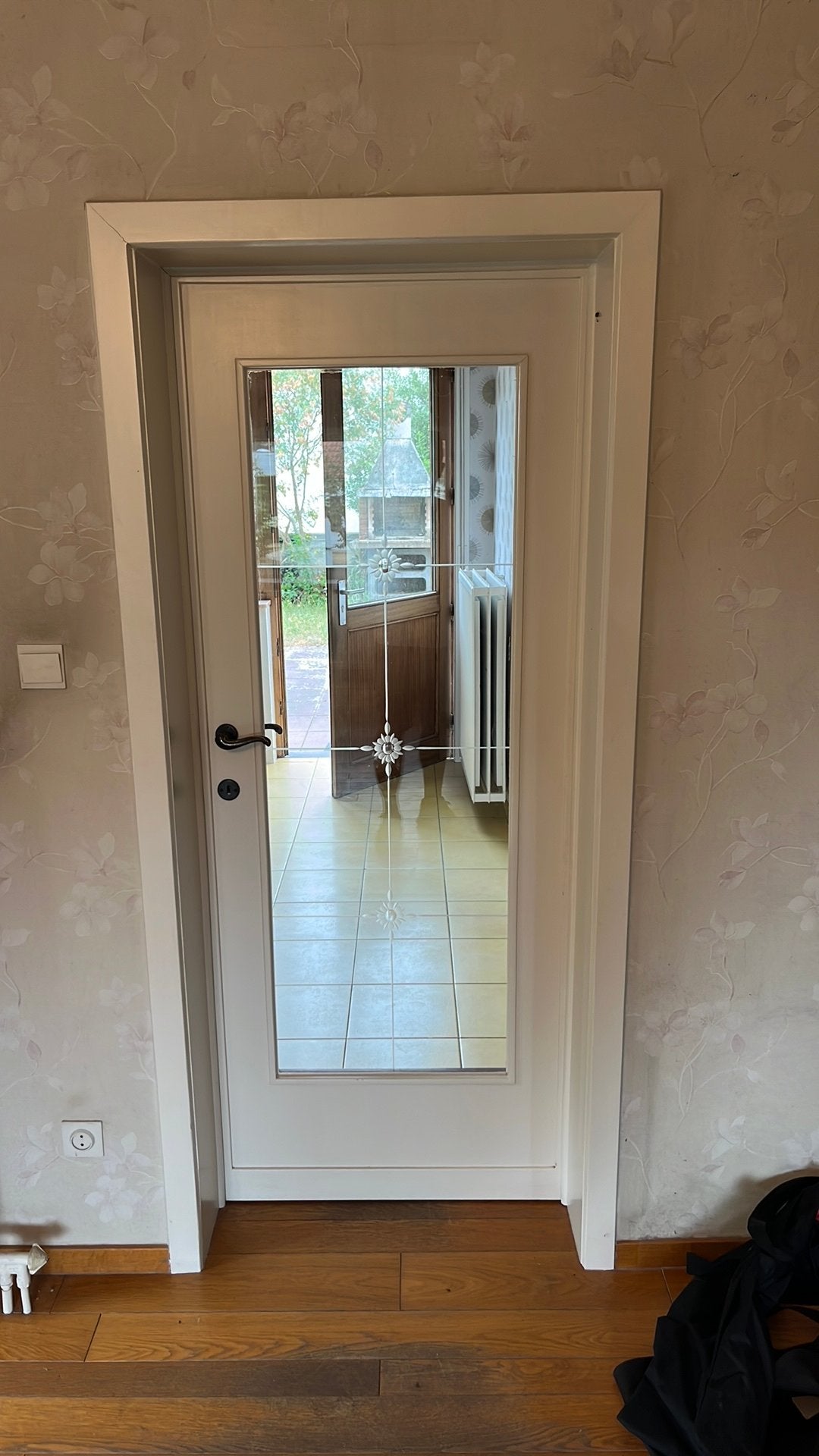 Authentieke houten binnendeur met glas, Ophalen, Gebruikt, Glas, Binnendeur