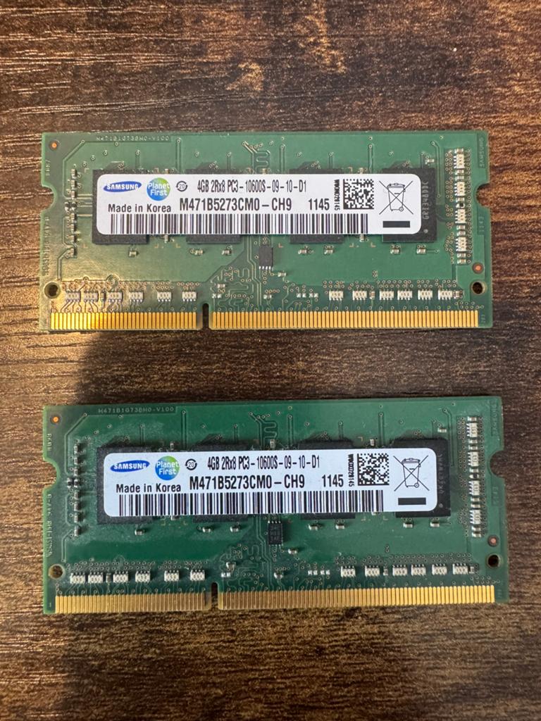 Samsung DDR3 2x4GB SODIMM, Computers en Software, RAM geheugen, Ophalen of Verzenden, DDR3, Laptop, 8 GB