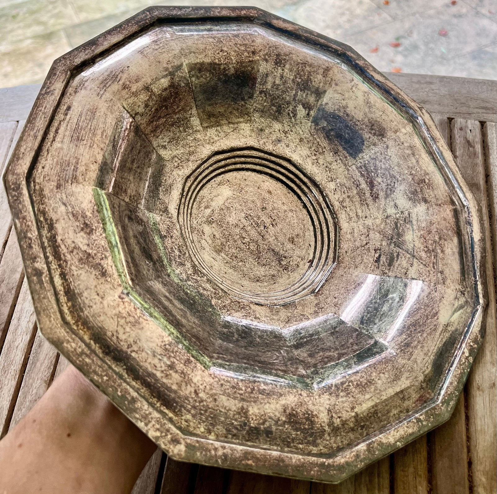 Balance octogonale vintage (style art déco) — 33 cm/730 g, Enlèvement