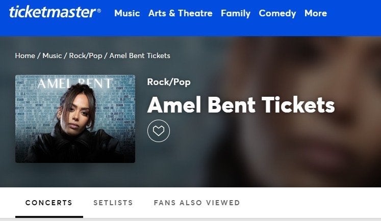 2 tickets pour le concert de Amel Bent à Forest national, Deux personnes