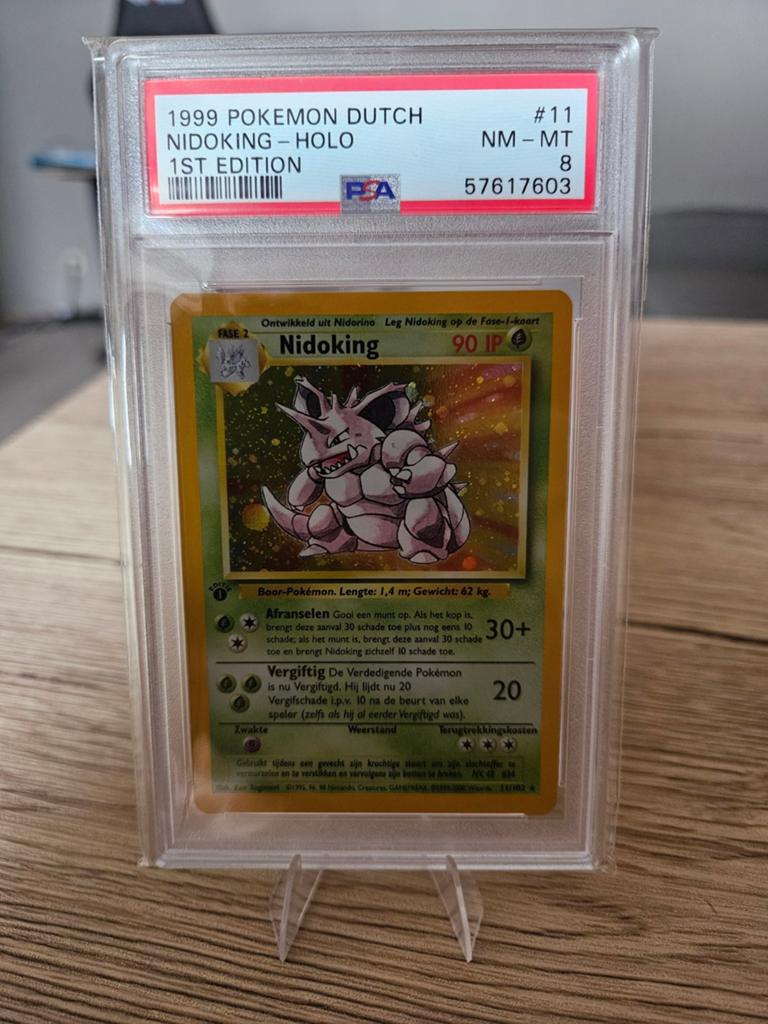 Base set nidoking holo psa 8, Ophalen of Verzenden